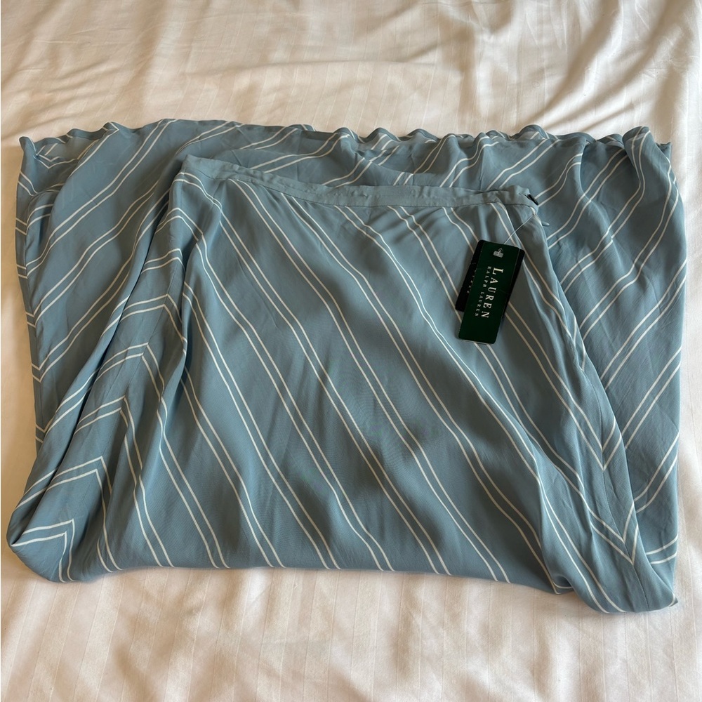 Lauren Ralph Lauren Shelter Island Blue and White A-Line Skirt NWT - Picture 8 of 13